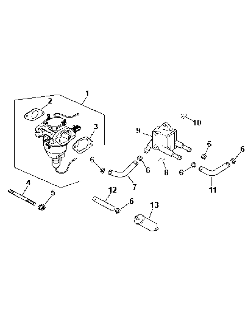 Fuel System Diagram and Parts List for Z-FORCE60 53AA5BBJ-53AA5BBJ710 Cub Cadet Lawn Tractor